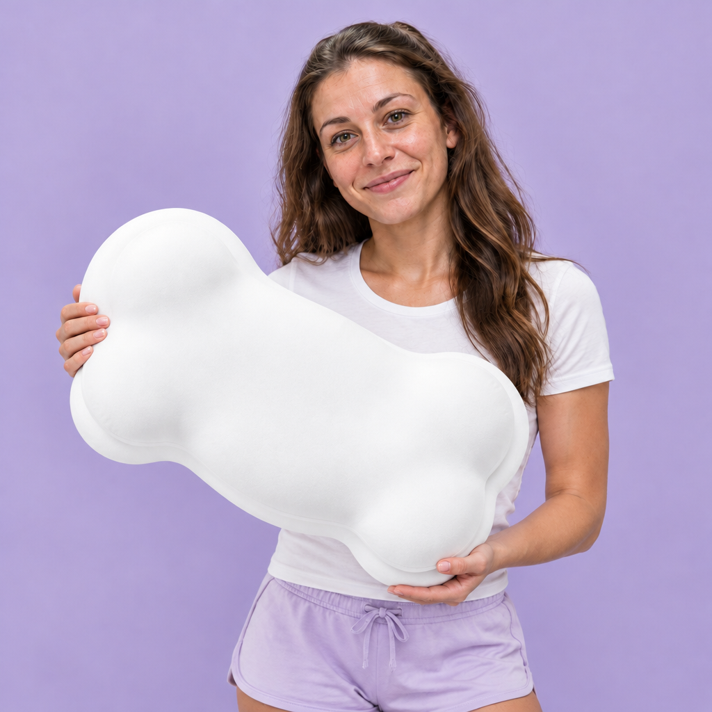 Femme présentant l'oreiller DREAMY NIGHT présentation Blanc - coloris blanc